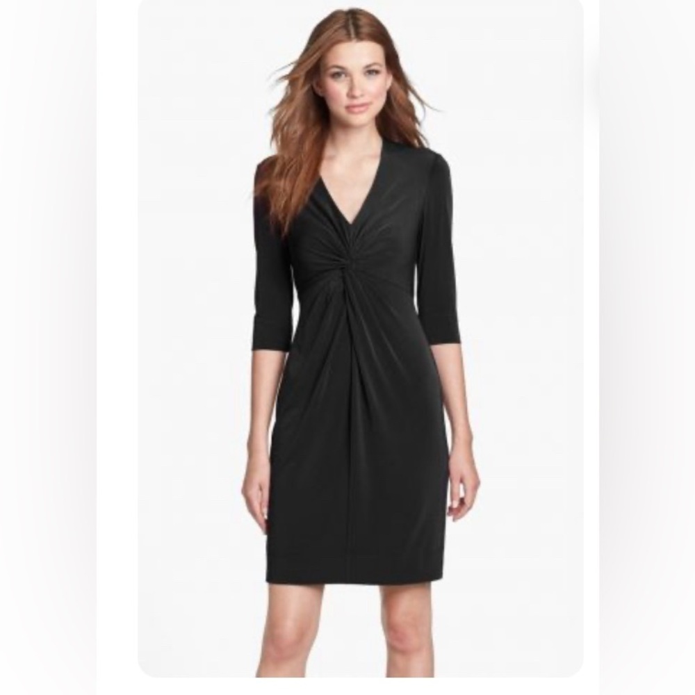 Donna Ricco orange dress Donna Ricco Twist Front Jersey Sheath Dress - Picture 5 of 5